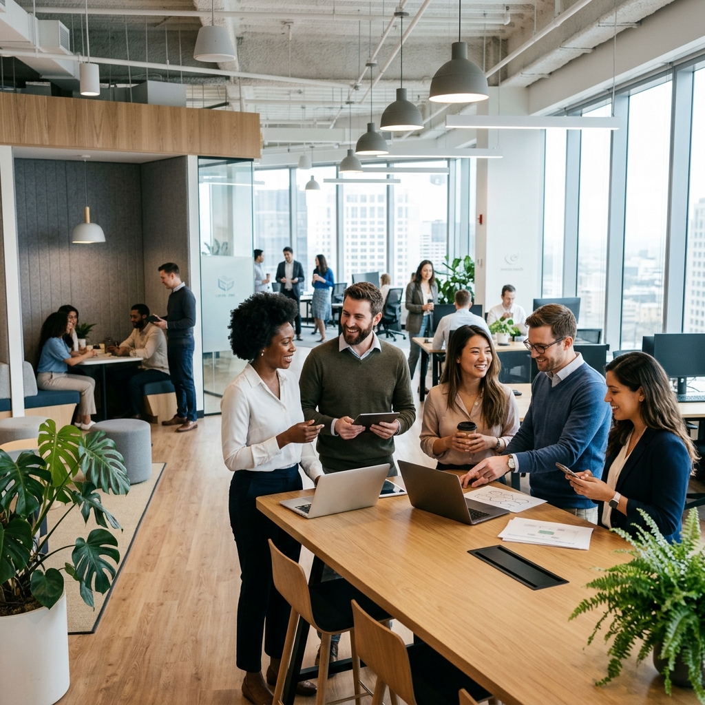 People collaborating in an IT office